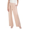 BCBGMAXAZRIA Women's High Waisted Wide Leg Pant Pleated Double Weave Satin Functional Pocket Trouser