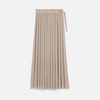 Beige Long Pleated Skirt