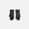 Black Leather Strap Detail Gloves