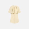 Yellow Wool Shirt Dress With Ruff