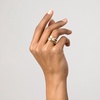 AURATE X KERRY: Venus Organic Pearl Tri Gold Ring