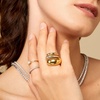 Pavé Three Tier Diamond Ring