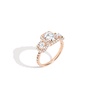 Pavé Emerald Tri-Diamond Ring
