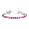 Lab Grown Pink Sapphire Heart Tennis Bracelet