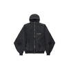 Political Campaign Inside-out Zip-up Hoodie Large Fit in Faded Black