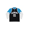 Men's Basketball Series - Layered Long Sleeve T-shirt in Black/white