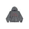 Women's Lipstick Valentines Zip-up Hoodie Regular Fit in Black Faded
