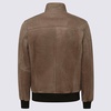 Barba Brown Leather Bomber Jacket