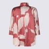 Antonelli Red And White Linen Top