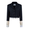 Erika Cavallini Midnight Blue Jacket In Cool Wool