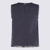 Antonelli Dark Blue Linen Top