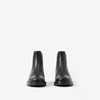 Check Panel Leather Chelsea Boots