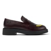 Burgundy leather loafers for women