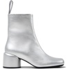 Silver Leather Ankle Boots for Women.