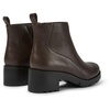 Dark brown zip ankle boot for women