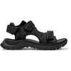 Black Recycled PET/Leather Sandals for Men.