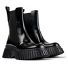 Black leather chelsea boots for women