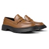 Brown leather loafers for women