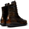 Black-brown leather boots for men