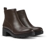 Dark brown zip ankle boot for women