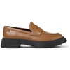Brown leather loafers for women