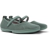 Green TENCEL® Lyocell and Leather Moccasins for Women.