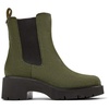 Green Nubuck Ankle Boots for Women