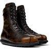 Black-brown leather boots for men