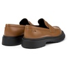 Brown leather loafers for women