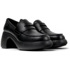 Black Leather Moccasin/Ballerina for Women.