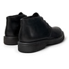 Black leather ankle boots for men