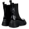 Black leather chelsea boots for women