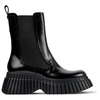 Black leather chelsea boots for women