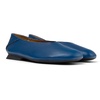 Blue leather ballerinas for women
