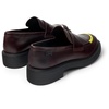 Burgundy leather loafers for women