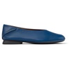 Blue leather ballerinas for women
