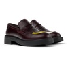 Burgundy leather loafers for women