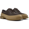 Brown leather lace-up shoes for women