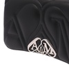 'The Seal' Black Shoulder Bag with Seal Detail in Matelassé Leather Woman