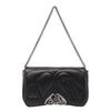 'The Seal' Black Shoulder Bag with Seal Detail in Matelassé Leather Woman