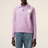 AMI Off White ADC Logo-Intarsia Wool Polo Jumper - XS
