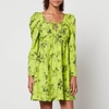 Ganni Floral-Print Organic-Cotton Mini Dress - EU 36/UK 8