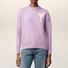 AMI Boxy ADC Logo-Intarsia Wool Knit Jumper - M