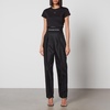 Alexander Wang Women's Essential Jersey Shrunk Tee With Puff Logo And Bound Neck - Black - XXS