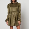 Batsheva Prairie Polka-Dot Satin Mini Dress - US 6/UK 10