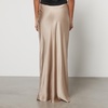 Anine Bing Bias-Cut Satin-Silk Maxi Skirt - L