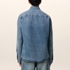 AMI Denim De Coeur Logo-Embroidered Shirt - M