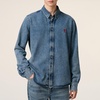 AMI Denim De Coeur Logo-Embroidered Shirt - M