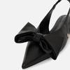 Anine Bing Women's Nina Bow Satin Slingback Heeled Pumps - 4
