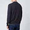 Canali Men's Long Sleeve Wool Tip Button Polo Shirt - Navy - IT 46/UK 36